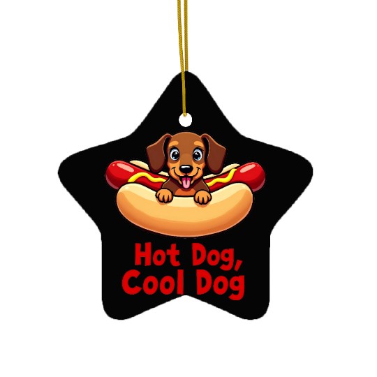 Funny Hot Dog Dachshund Ceramic Ornaments