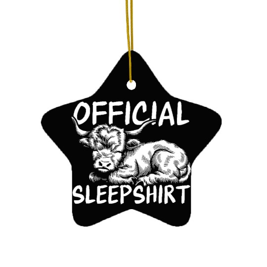 Highland Cow Official Sleepshirt Cute Farm Animal Ceramic Ornaments
