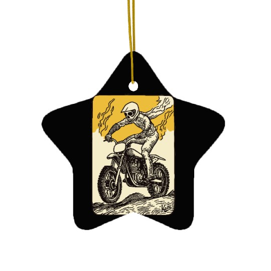 Tarot Card Motocross Rider Ceramic Ornaments