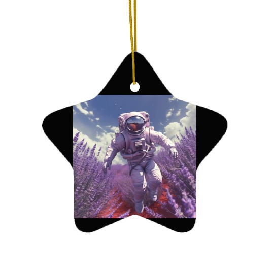 post nuclear lavender farmer Ceramic Ornaments