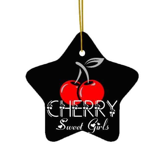 Cherry Sweet Girls Ceramic Ornaments
