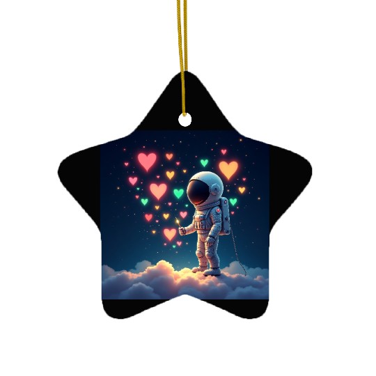 Astronauts are full of love Ceramic Ornaments