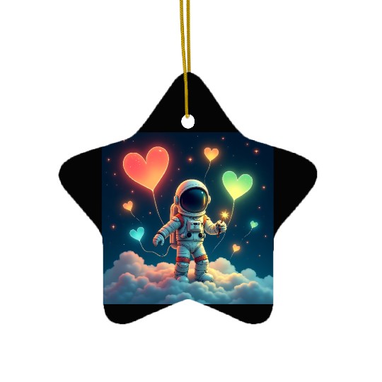 Astronauts are full of love Ceramic Ornaments