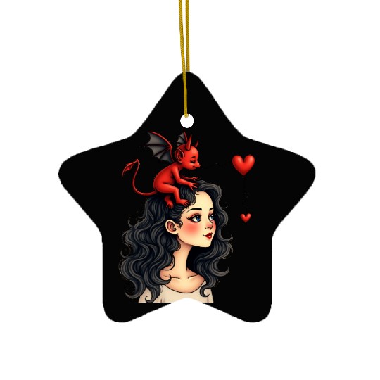 Love devil Ceramic Ornaments