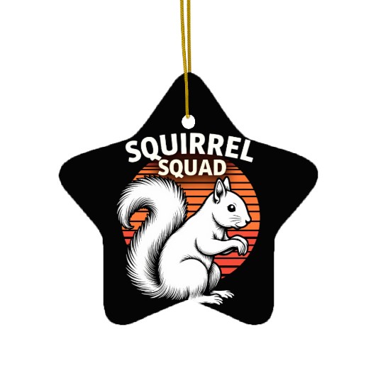 Squirrel Squad Funny Lover Ceramic Ornaments