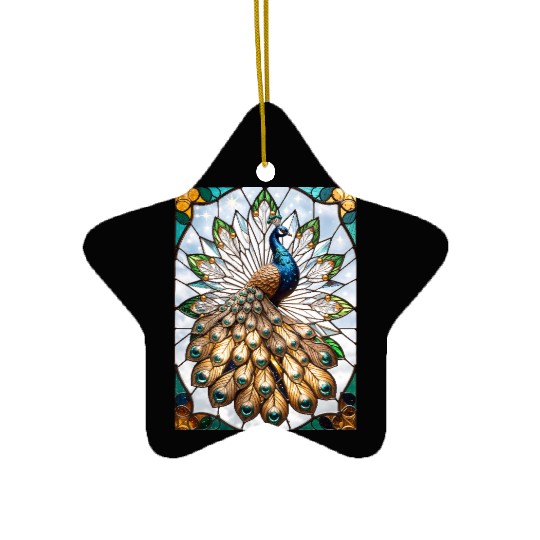 Stained Glass Peacock Ceramic Ornaments