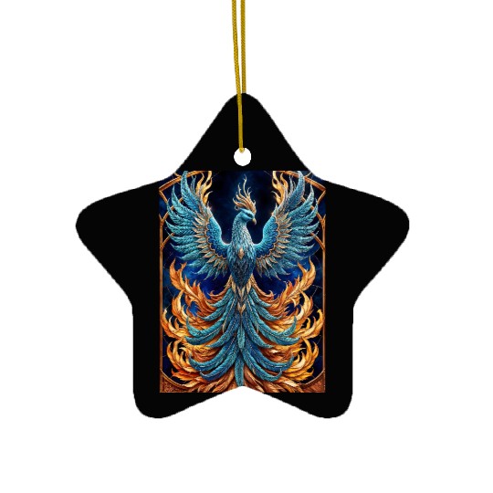Flying Blue Phoenix Ceramic Ornaments