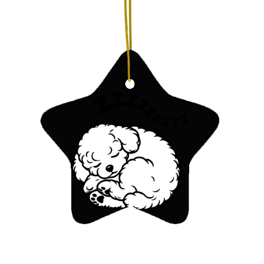 Sleepy Puppy Zzzz - Adorable Bichon Frise Ceramic Ornaments