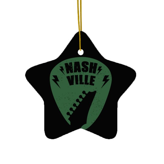 Nashville Music City Guitar Pick Ceramic Ornaments