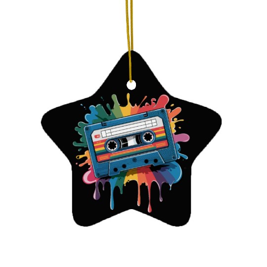 80s Retro Cassette Splash Classic Cassette Tape Ceramic Ornaments