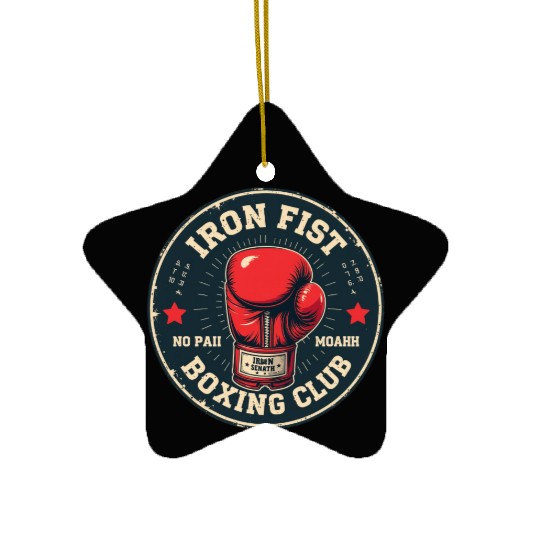 Vintage Boxing Club Training Ceramic Ornaments