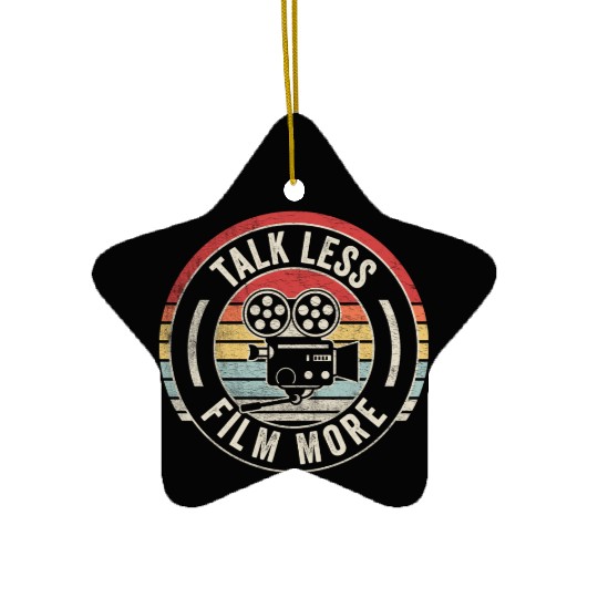 Talk Less Film More Student Retro Vintage Ceramic Ornaments