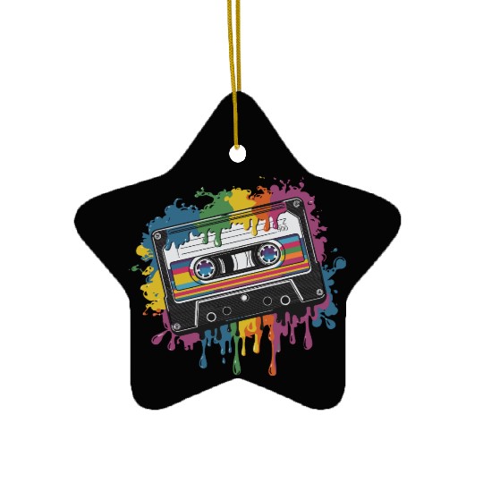 80s Retro Cassette Splash Classic Cassette Tape Ceramic Ornaments