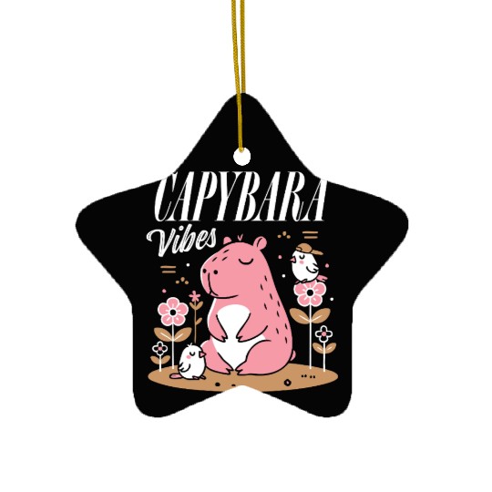 Capybara Vibes Playful Animal Design Ceramic Ornaments