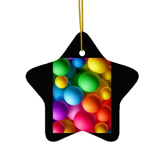 Vibrant Multi Colored Spheres Ceramic Ornaments