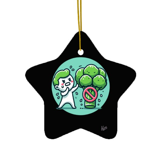 No Broccoli – Funny Anti-Veggie Design Ceramic Ornaments