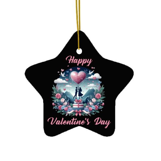 Happy Valentine's day Ceramic Ornaments