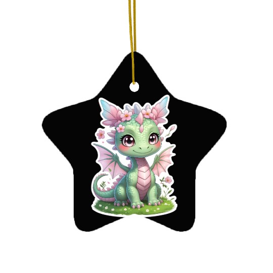 cute dragon (spring) Ceramic Ornaments