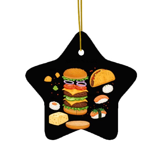 Anatomy of a Taco Deconstructed Delight Ceramic Ornaments