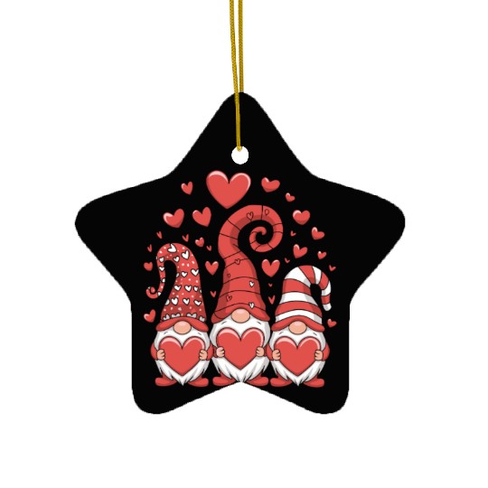 Love Gnomes Ceramic Ornaments