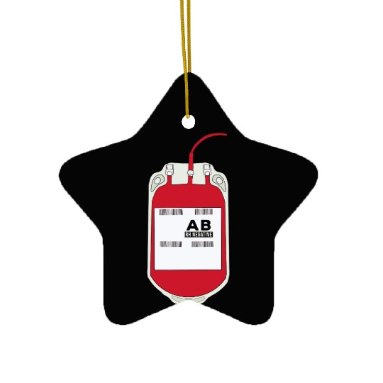 AB Negative Blood Bag Ceramic Ornaments