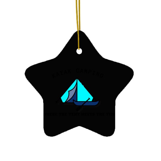 Kayak Camping blue Ceramic Ornaments