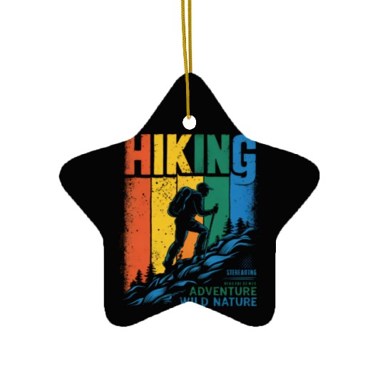 Colorful Hiking Adventure Design Ceramic Ornaments