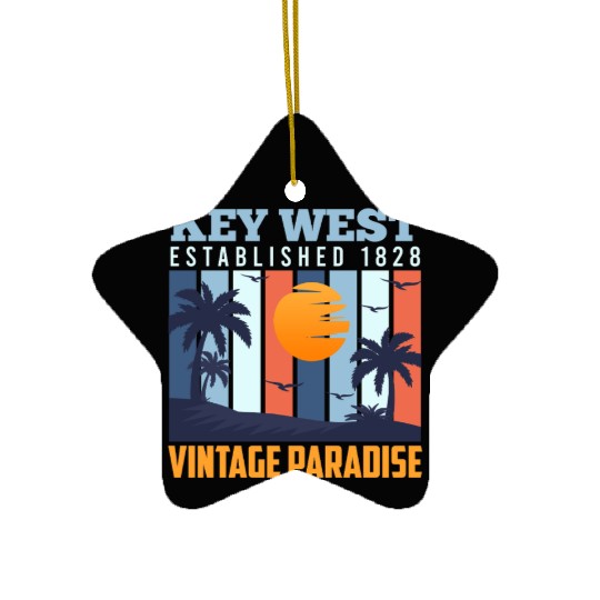 KEY-WEST ESTABLISHED 1828 VINTAGE PARADISE Ceramic Ornaments