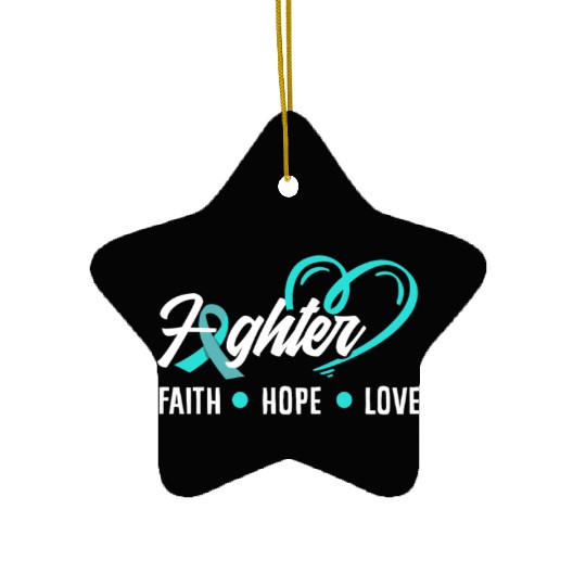 PTSD Awareness Faith Hope Love Fighter Ceramic Ornaments