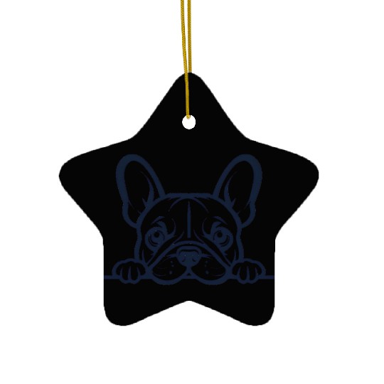 French Bulldog Frenchie Sweet Face Ceramic Ornaments