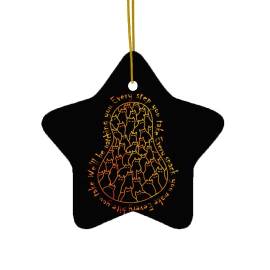 Cats watching every step you take, every snack you Ceramic Ornaments