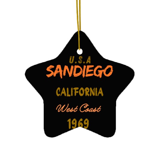 San Diego West Coast California America History Ceramic Ornaments