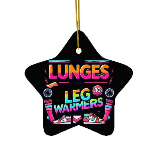 Lunges And Leg Warmers 80s Aerobics Ceramic Ornaments