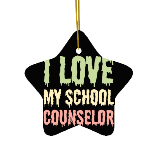 I Love My School Counselor Ceramic Ornaments