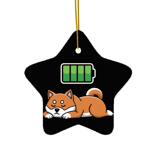 Dog Sleeping Recharging Night Bedtime Ceramic Ornaments