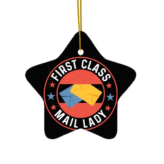 First Class Mail Lady Mail Postal Worker Ceramic Ornaments