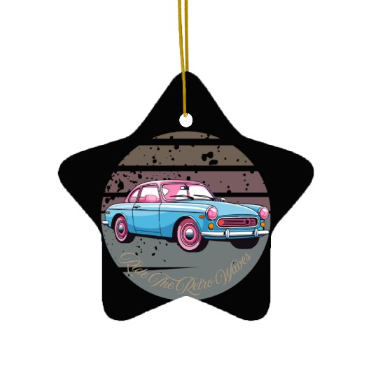 “Ride the Retro Vibes – Cruise Through Nostalgia” Ceramic Ornaments