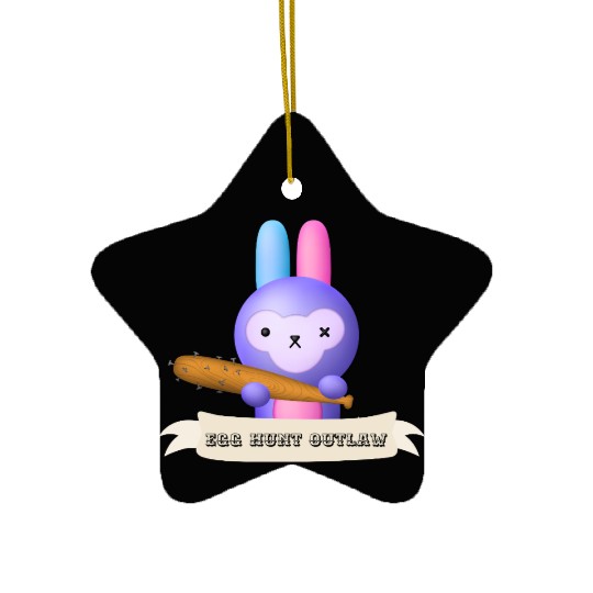 Egg Hunt Outlaw Easter Ceramic Ornaments