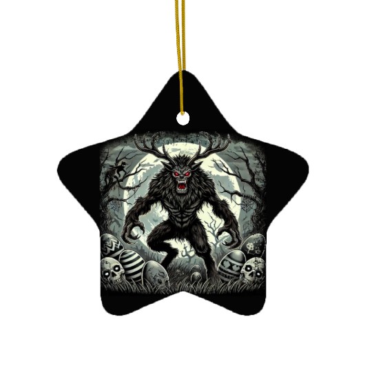 Wendigo Monster Deer Easter Werewolf Creepy Ceramic Ornaments