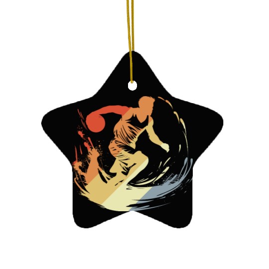 Vintage Basketballer Ceramic Ornaments