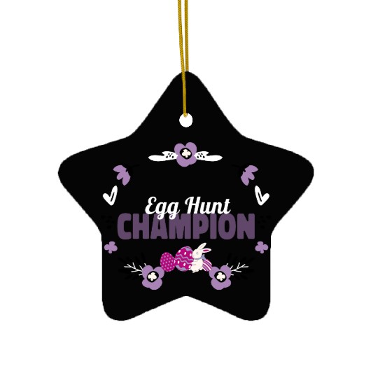 Egg Hunt Champion Easter Ceramic Ornaments