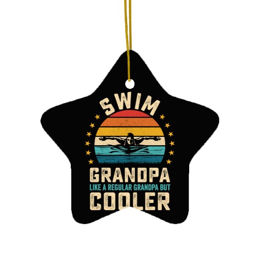 Swim Grandpa - Like a Regular Grandpa but Cooler Ceramic Ornaments