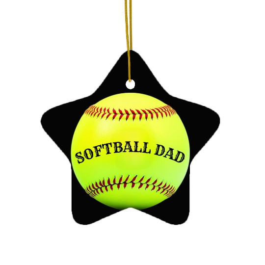 Softball Dad Ceramic Ornaments