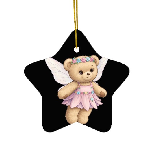 Teddy bear fairy Ceramic Ornaments