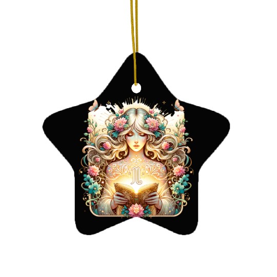 Virgo - Starlit Goddess of Purity Ceramic Ornaments