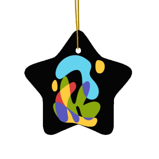 sea sun and tropical flora - bold abstract Ceramic Ornaments