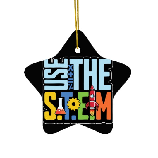 STEM Teacher Use The STEM Loves Computer Science Ceramic Ornaments