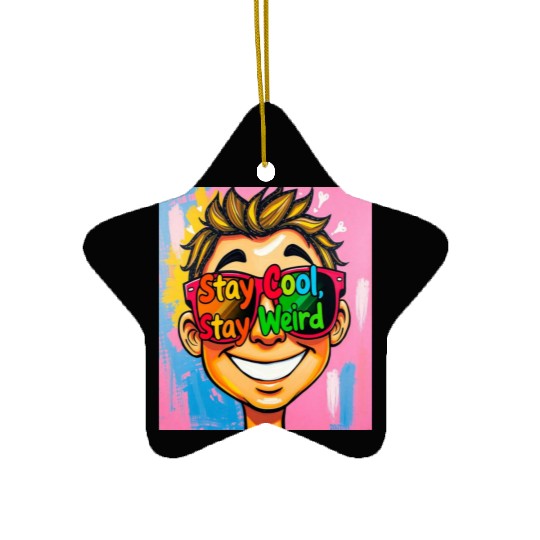 "Stay Cool, Stay Weird" Ceramic Ornaments