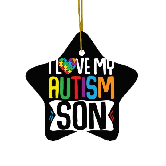 Autism Awareness Gift Parents Son Ceramic Ornaments