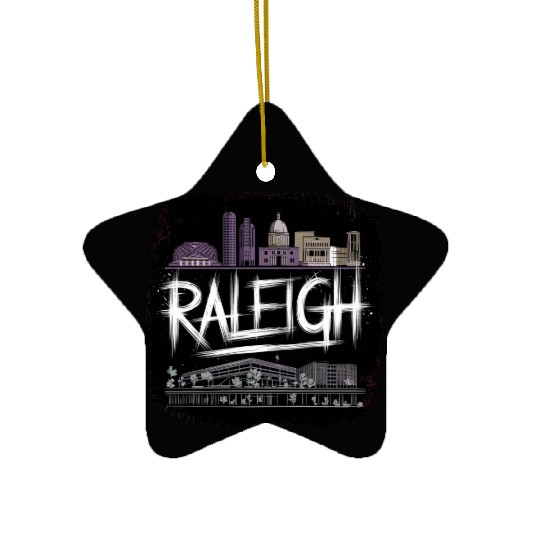 Raleigh Gift for North Carolina and Research Lover Ceramic Ornaments